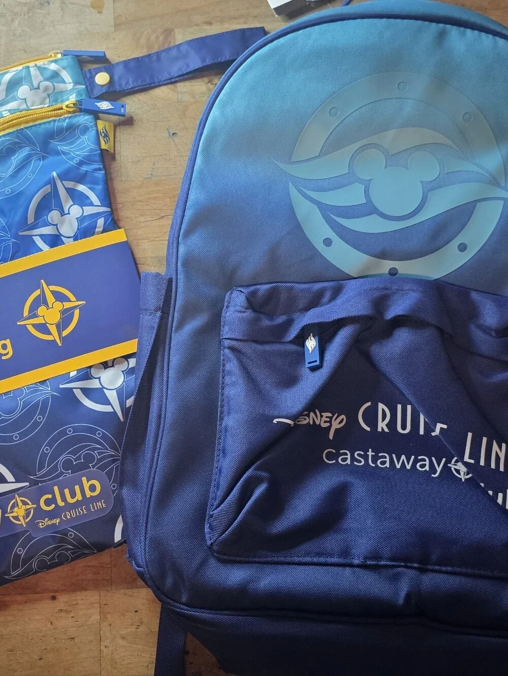 NWT Exclusive Disney cruise line backpack and Wet/dry bag.